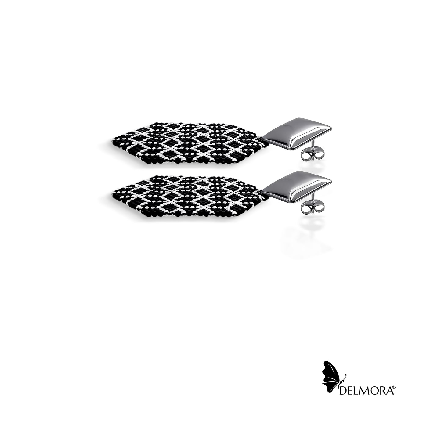 Black & White Hexagon Earrings