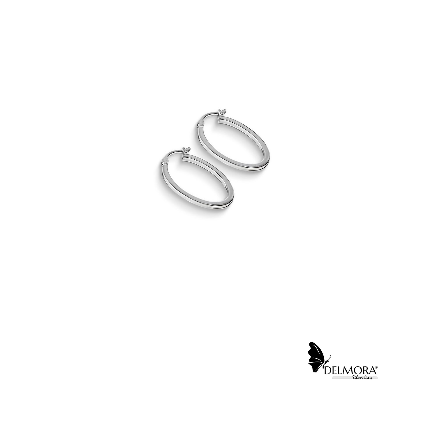 Oval Hoop Earrings - 2.1cm