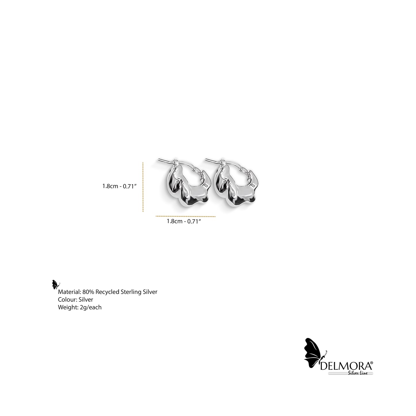 Twisted Hoop Earrings - 1.8cm