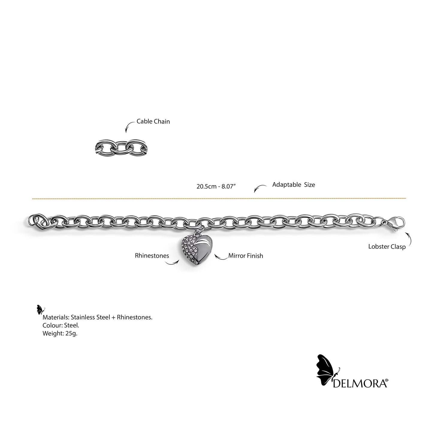 Sparkling Heart Bracelet