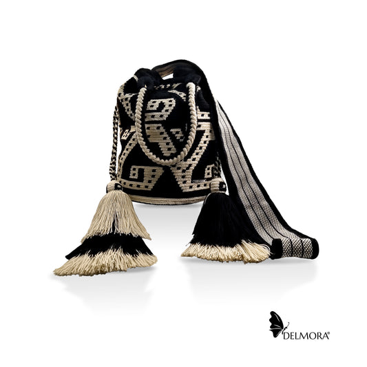 Original Wayuú Bag -Extra Handles (Black)