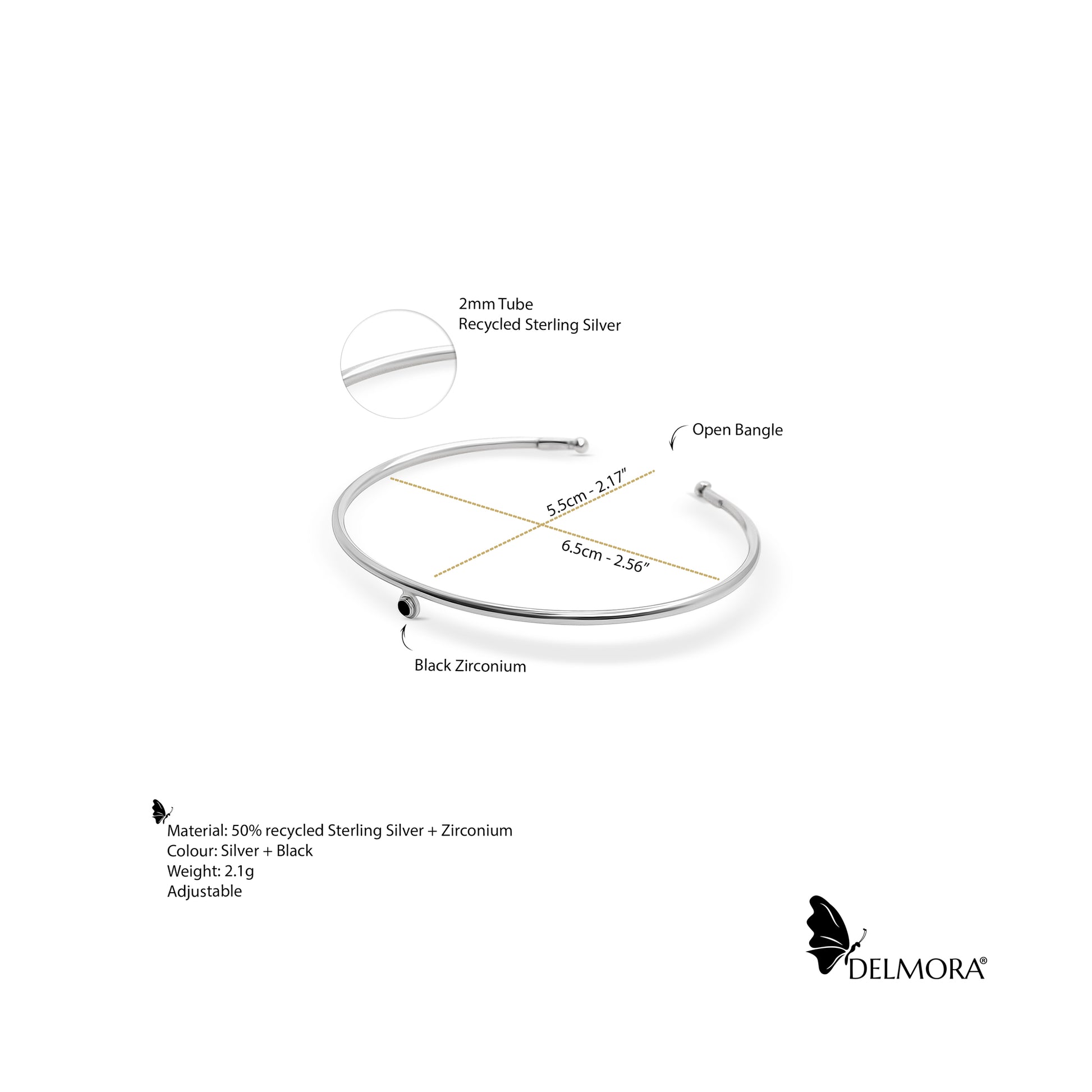 Silver-and-black-bangle